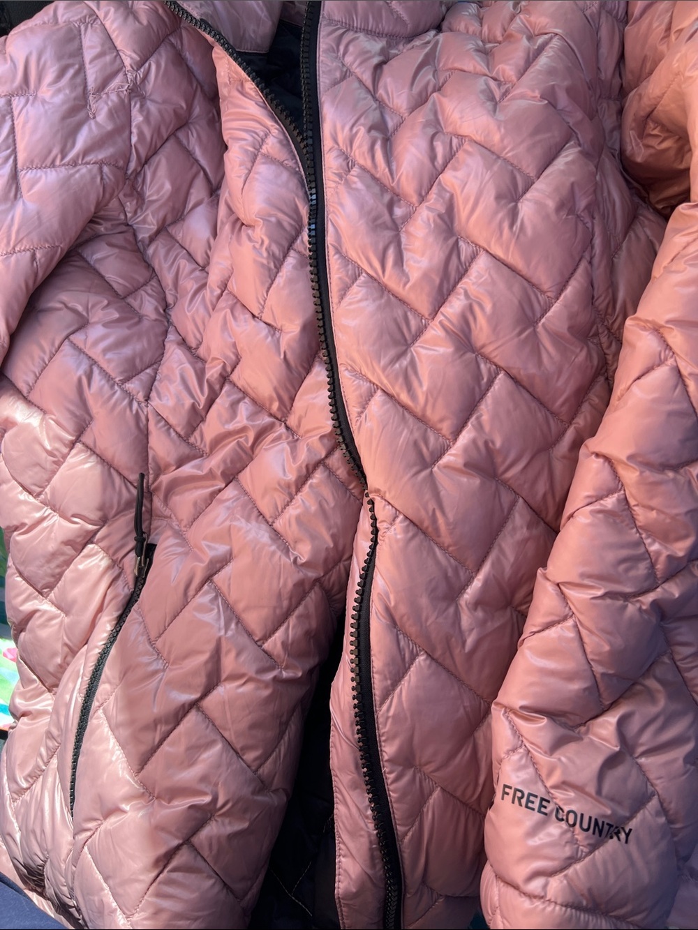 Free Country Quilted Rose Pink Puffer Jacket